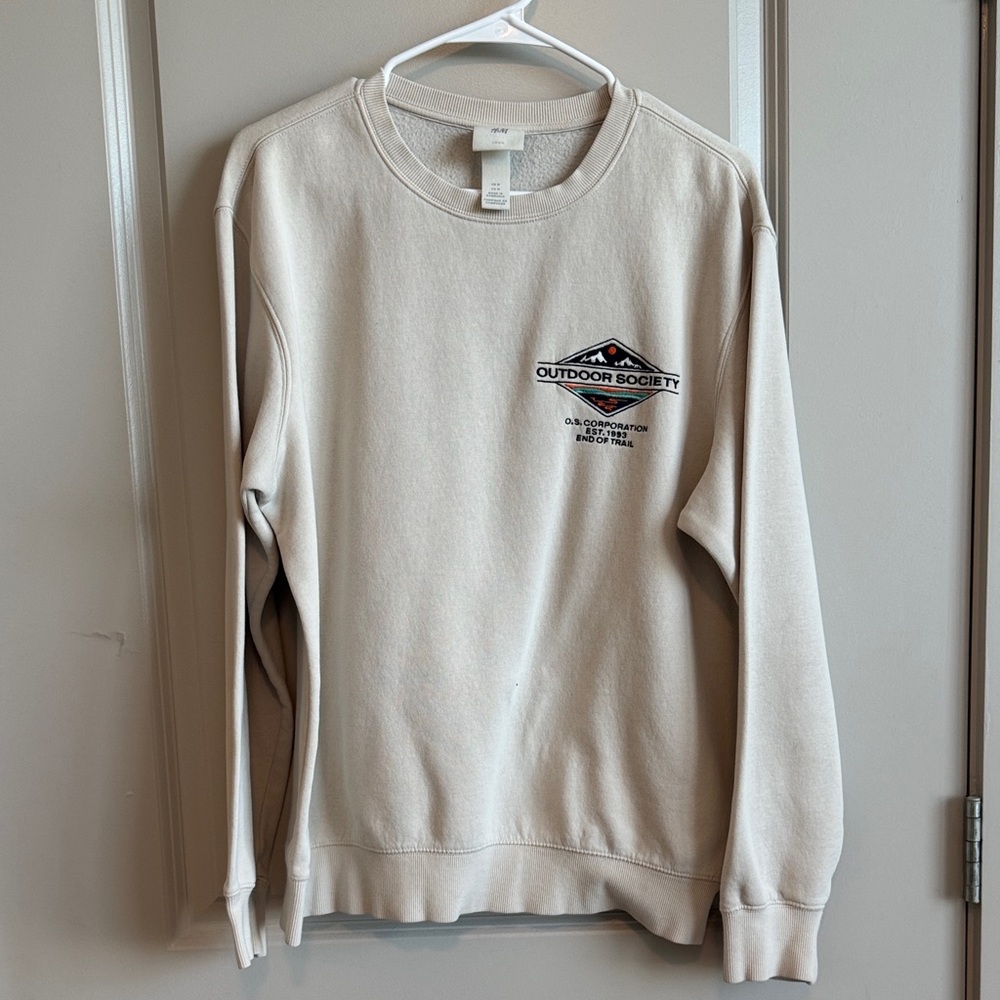 H&M Men's Cream Crewneck Sweater